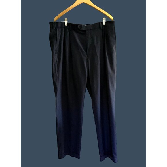 ROUNDTREE & YORKEE -TRAVEL SMART- MEN BLLUE FPLEAT FRONT DRESS PANT SIZE 38X30 - Picture 1 of 6